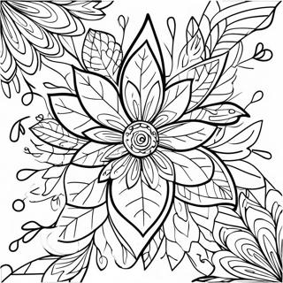 Kleurrijk Herfstblad Mandala Kleurplaat | Herfstblad kleurplaat