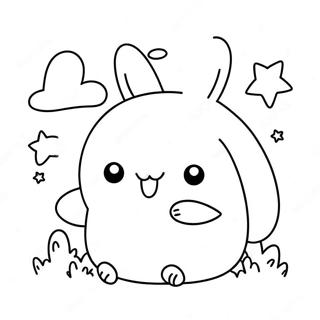Schattige Molang en Piu Piu Kleurplaat | Molang kleurplaat