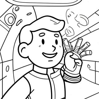 Kleurplaat van Fallout Vault Boy | Fallout kleurplaat