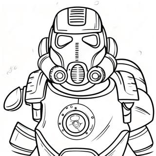 Kleurplaat van Fallout Power Armor | Fallout kleurplaat