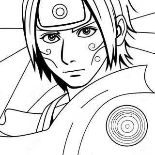 Itachi met Sharingan Kleurplaat | Itachi kleurplaat