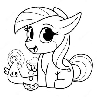 Fluttershy met Schattige Dieren Kleurplaat | Fluttershy kleurplaat