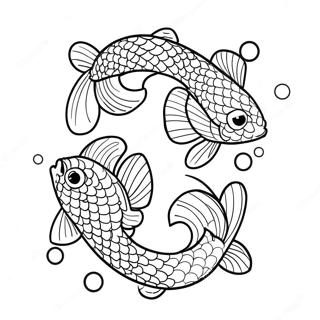 Schattige Koi Vis Kleurplaat | Japans kleurplaat