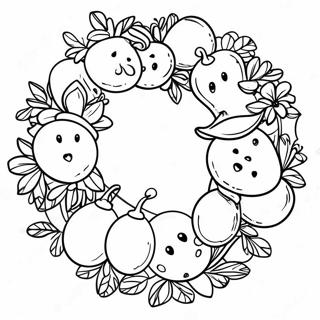 Feestelijke Advent Krans Kleurplaat | Advent kleurplaat