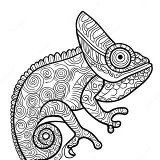 Kleurplaat van een kameleon | Chameleon kleurplaat