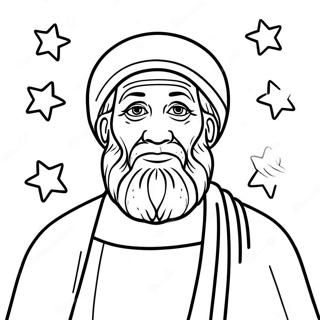 Abraham met Sterren Kleurplaat | Abraham kleurplaat