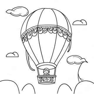 Kleurige Luchtballonreis Kleurplaat | Reizen kleurplaat
