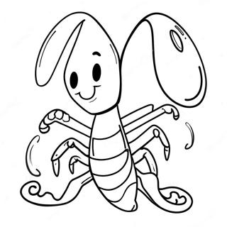 Schattige Cartoon Lobster Kleurplaat | Kreeft kleurplaat