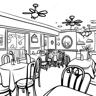 Gezellig Familie Restaurant Kleurplaat | Restaurant kleurplaat