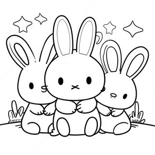 Miffy met Vrienden Kleurplaat | Miffy kleurplaat