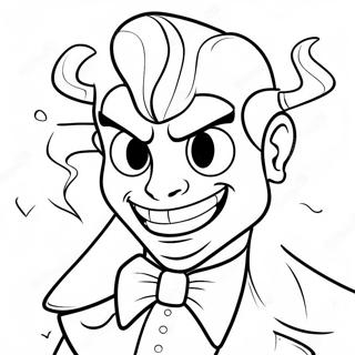 Alastor met een Glimlachend Gezicht Kleurplaat | Alastor kleurplaat