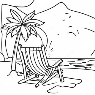 Zomer Strand Scène Kleurplaat | Zomer kleurplaat