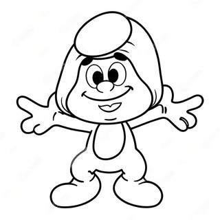 Blije Smurf Kleurplaat | Smurf kleurplaat