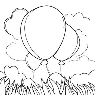 Kleurige Ballonnen Kleurplaat | Bal kleurplaat