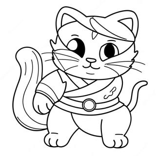 Kat Ninja Kleurplaat | Kat Ninja kleurplaat