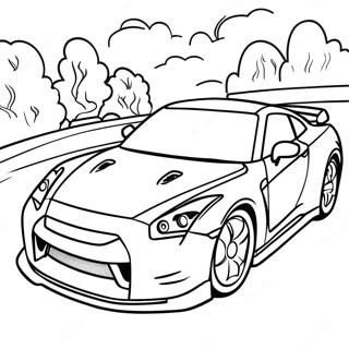 GTR Sportauto Kleurplaat | GTR kleurplaat