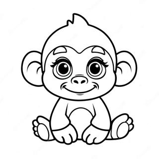 Schattige Baby Gorilla Kleurplaat | Gorilla kleurplaat