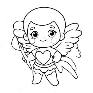 Schattige Cupido met Hartpijlen Kleurplaat | Cupido kleurplaat