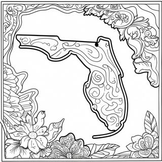 Florida Staat Omtrek Kleurplaat | Florida kleurplaat