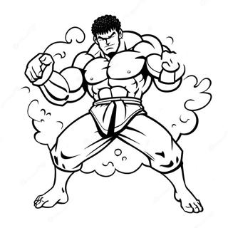 Baki de Grappler Actiescène Kleurplaat | Baki kleurplaat