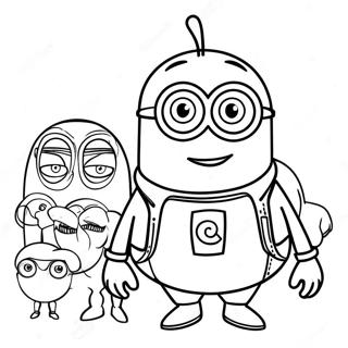 Kleurplaat van Minions met Gru | Gru kleurplaat