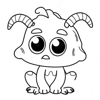 Schattig Monster met Grote Ogen Kleurplaat