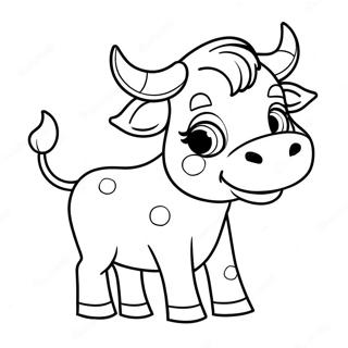 Schattige Cartoon Stier Kleurplaat | Stier kleurplaat