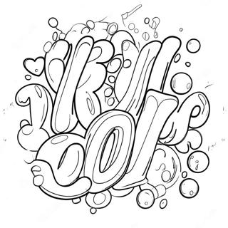 Dikke Bubbels Letters Kleurplaat | Bubbelletters kleurplaat
