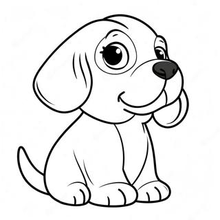 Schattige Beagle Puppy Kleurplaat | Beagle kleurplaat