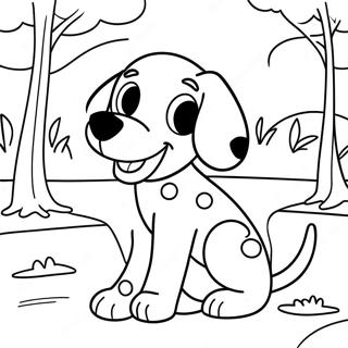 Dalmatian Puppy Speelt in het Park Kleurplaat | Dalmatiër kleurplaat