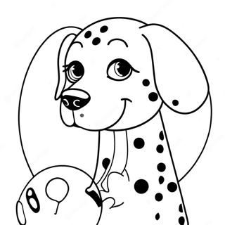 Gestipte Dalmatian met Bal Kleurplaat | Dalmatiër kleurplaat