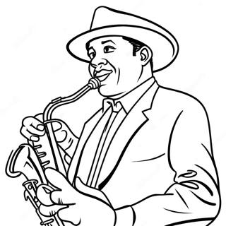 Jazz Musicus Kleurplaat | Jazz kleurplaat