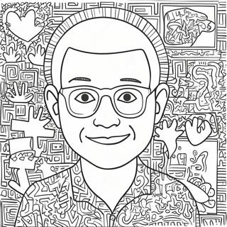Keith Haring Kleurplaat | Keith Haring kleurplaat