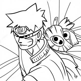 Obito in Gevecht met Kakashi Kleurplaat | Obito kleurplaat