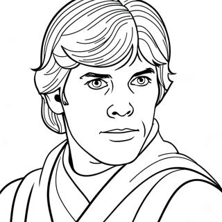 Kleurplaat van Luke Skywalker klassiek | Luke Skywalker kleurplaat