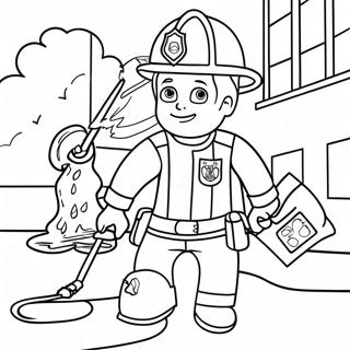 Brandweerman Sam in Actie Kleurplaat | Brandweerman Sam kleurplaat