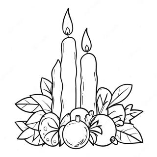 Feestelijke Kaarsdecoratie Kleurplaat | Kaars kleurplaat