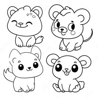Sticker Kleurplaat met Schattige Dieren | Sticker kleurplaat