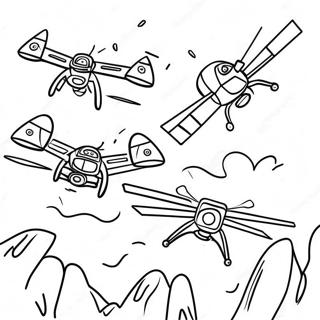 Moord Drones Gevechtsscène Kleurplaat | Moord Drones kleurplaat