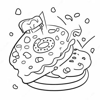 Heerlijke Dunkin Donuts met Sprinkles Kleurplaat | Dunkin Donuts kleurplaat