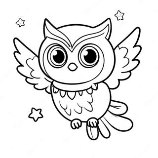 Owlette Vliegend in de Nachtlucht Kleurplaat | Owlette kleurplaat