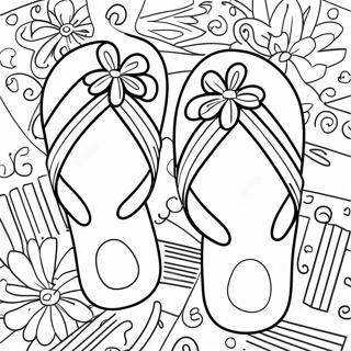Kleurige Slippers Kleurplaat | Slippers kleurplaat