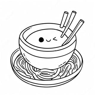 Schattige Cartoon Ramen Kleurplaat | Ramen kleurplaat
