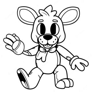 Mangle FNAF Personage in Actie Kleurplaat | Mangle FNAF kleurplaat
