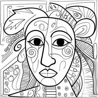 Abstract Picasso Stijl Kleurplaat | Picasso kleurplaat
