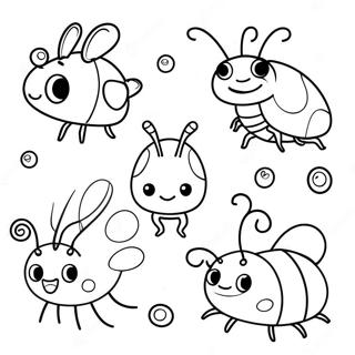 Schattige cartooninsecten kleurplaat | Insecten kleurplaat
