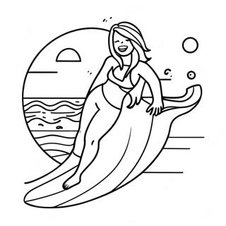 Surfen Kleurplaat | Surfen kleurplaat