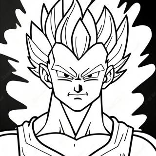 Vegito Super Saiyan Kleurplaat | Vegito kleurplaat