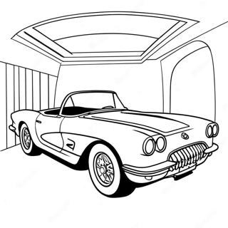 Classic Corvette Cabriolet Kleurplaat | Corvette kleurplaat