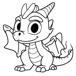 Kleurplaat van Spyro die vuur ademt | Spyro kleurplaat